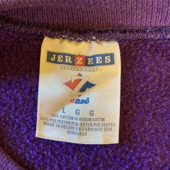 Vintage 90s Jerzees Oregon Winter Christmas Forest Purple Sweatshirt Adult L - Picture 10 of 11